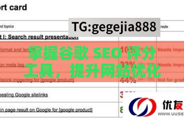 掌握谷歌 SEO 评分工具，提升网站优化效果,谷歌SEO评分工具完全使用指南